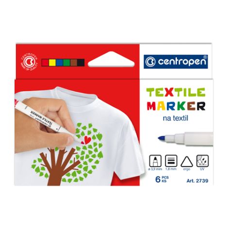 Popisovač CENTROPEN 2739 Textile - sada 6 ks