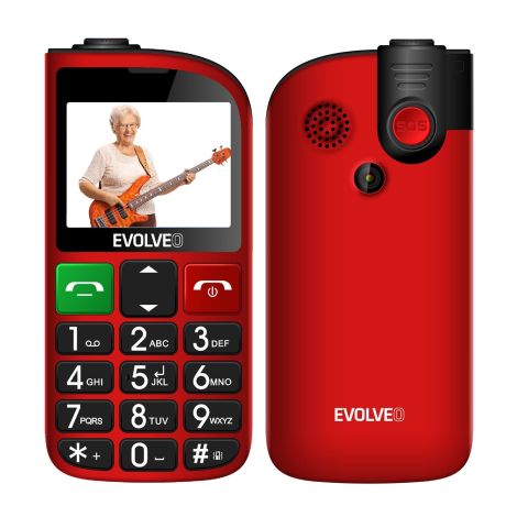 EVOLVEO EasyPhone FL, mobilný telefón pre seniorov s nabíjacím stojanom, červená EP-801-FLR