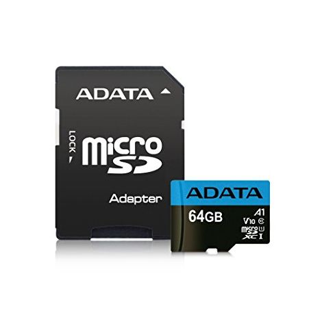 Adata/micro SDXC/64GB/UHS-I U1 / Class 10/+ Adaptér AUSDX64GUICL10A1-RA1