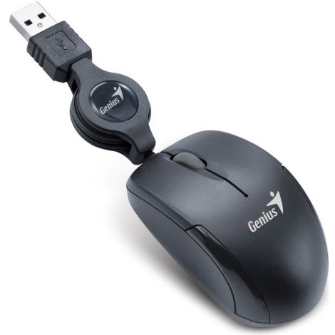 GENIUS Micro Traveler V2/Cestovná/Optická/1 200 DPI/Drátová USB/Čierna 31010125105