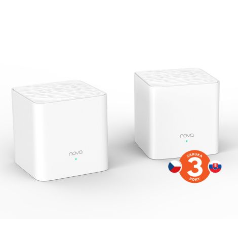 Tenda Nova MW3 (2-pack) WiFi AC1200 Mesh systém Dual Band, 2x LAN/WAN, MU-MIMO, SMART aplikácie 75011832