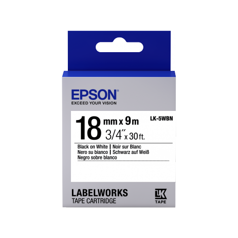 Epson Label Cartridge Standard LK-5WBN Black/White 18mm (9m) C53S655006