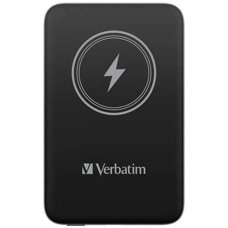 Verbatim, power banka s bezdrôtovým nabíjaním, 5V, nabíjanie telefónu, 32245, 10 000mAh, magnetické pripevnenie, čierna