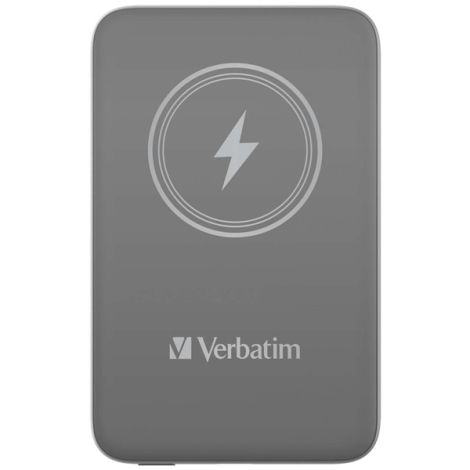 Verbatim, power banka s bezdrôtovým nabíjaním, 5V, nabíjanie telefónu, 32249, 10 000mAh, magnetické pripevnenie, šedá