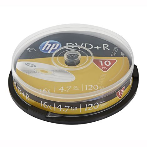 HP DVD-R, DME00026-3, 4.7GB, 16x, cake box, 10-pack, bez možnosti potlače, 12cm, pre archiváciu dát