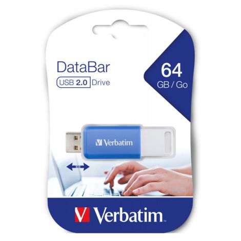 Verbatim USB flash disk, USB 2.0, 64GB, DataBar, modrý, 49455, pre archiváciu dát