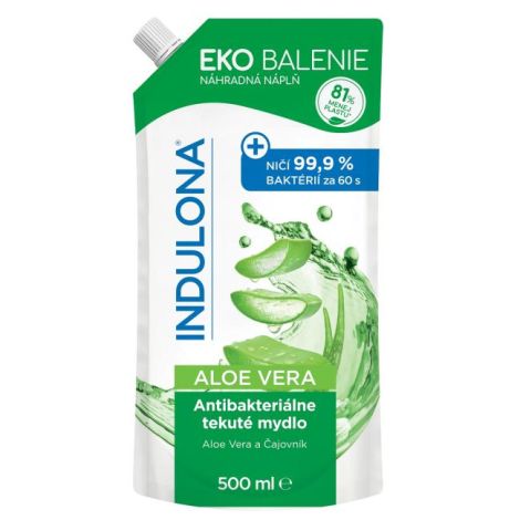 Tekuté mydlo INDULONA antibakteriálne náhradná náplň 500ml Aloe vera