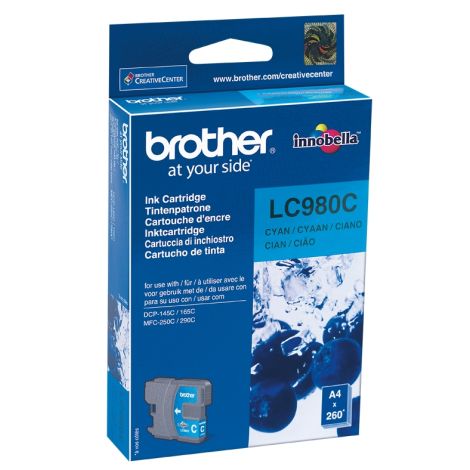 Cartridge Brother LC980C, azúrová (cyan), originál