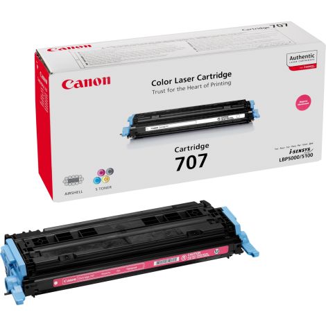 Toner Canon 707, CRG-707, purpurová (magenta), originál