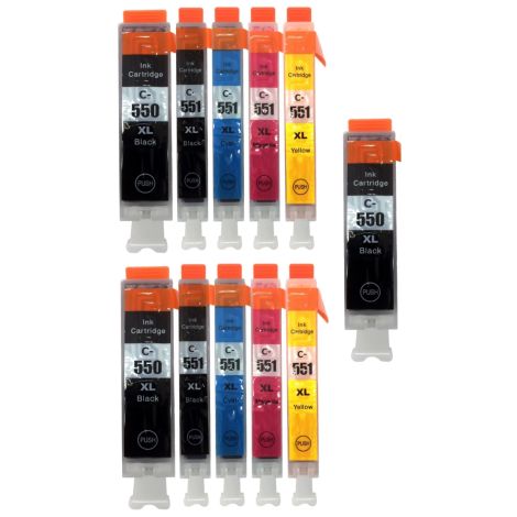 Cartridge 2 x Canon CLI-551 XL CMYK, PGI-550 XL + PGI-550 XL ZADARMO, multipack, alternatívny