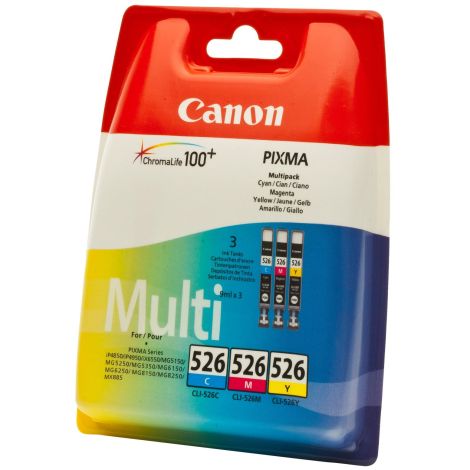 Cartridge Canon CLI-526, CMY, 4541B018, 3-pack, multipack, originál