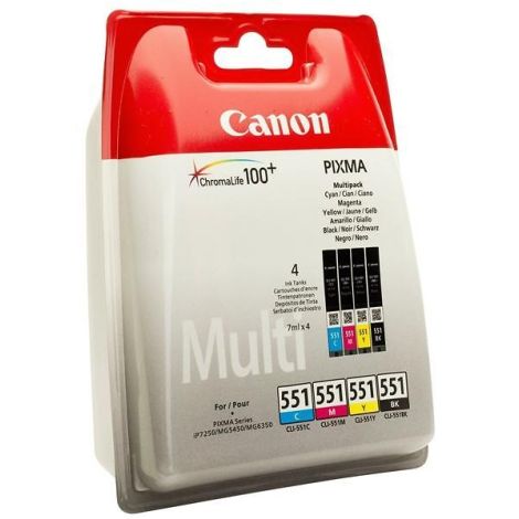 Cartridge Canon CLI-551, CMYK, 6509B015, 4-pack, multipack, originál