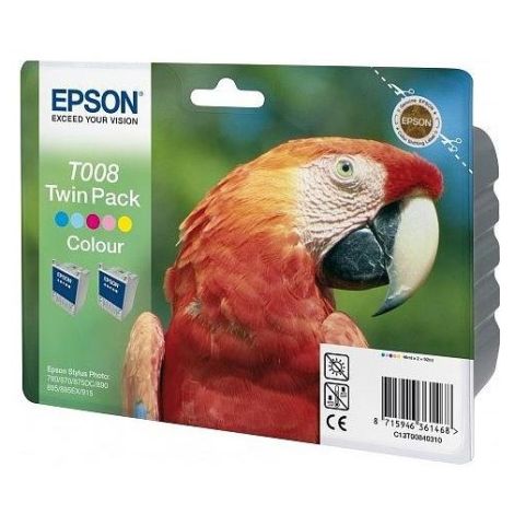 Cartridge Epson T008, dvojbalenie, farebná (tricolor), originál