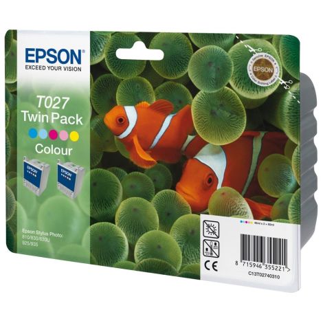 Cartridge Epson T027, dvojbalenie, farebná (tricolor), originál