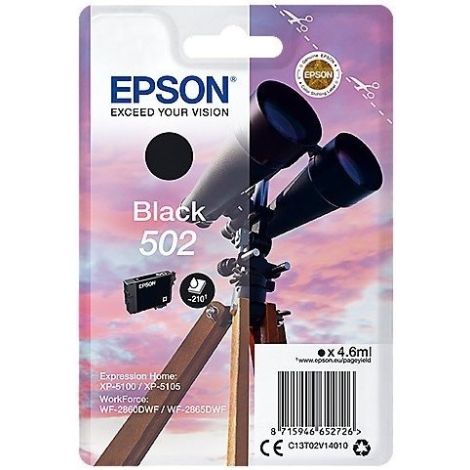 Cartridge Epson 502, C13T02V14010, čierna (black), originál