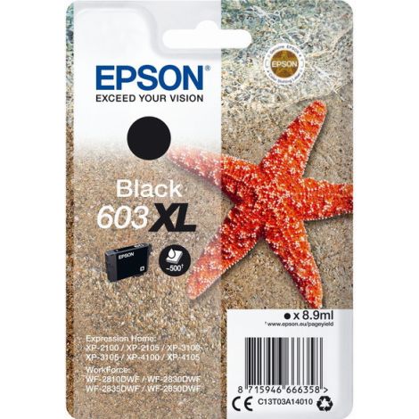 Cartridge Epson 603 XL, C13T03A14010, čierna (black), originál