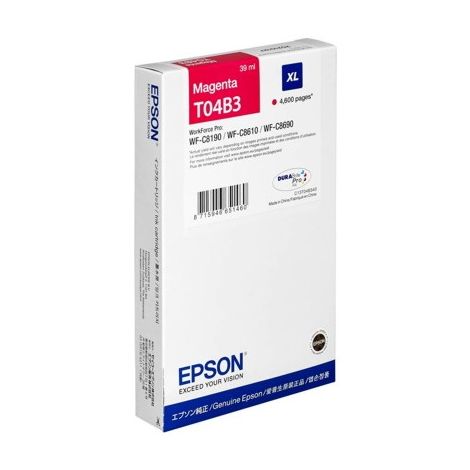 Cartridge Epson T04B3 XL, C13T04B340, purpurová (magenta), originál