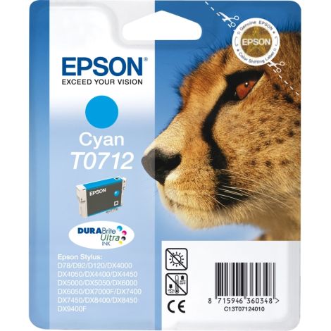 Cartridge Epson T0712, C13T07124012, azúrová (cyan), originál