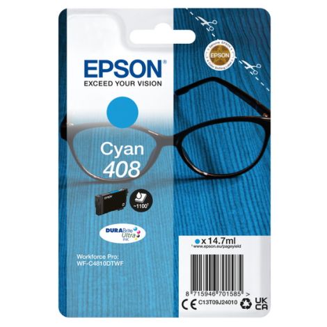 Cartridge Epson 408, C13T09J24010, T09J240, azúrová (cyan), originál