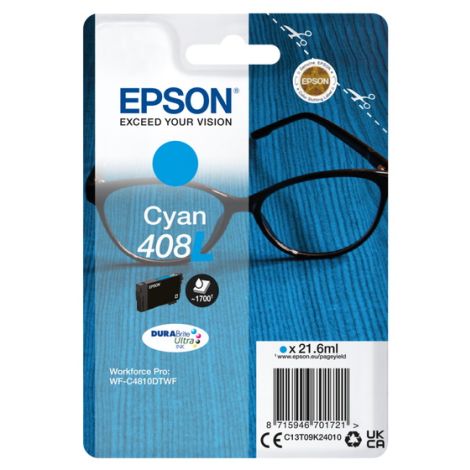 Cartridge Epson 408L, C13T09K24010, T09K240, azúrová (cyan), originál