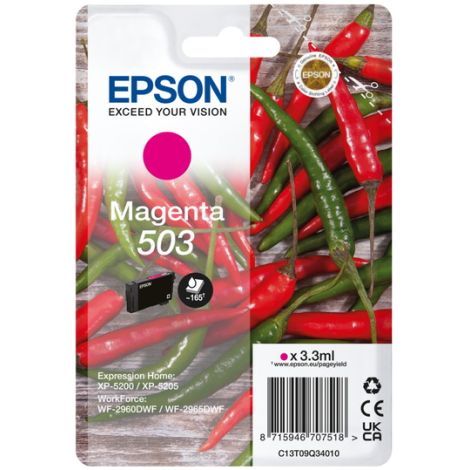 Cartridge Epson 503, C13T09Q34010, T09Q340, purpurová (magenta), originál