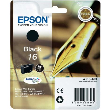 Cartridge Epson T1621 (16), C13T16214012, čierna (black), originál