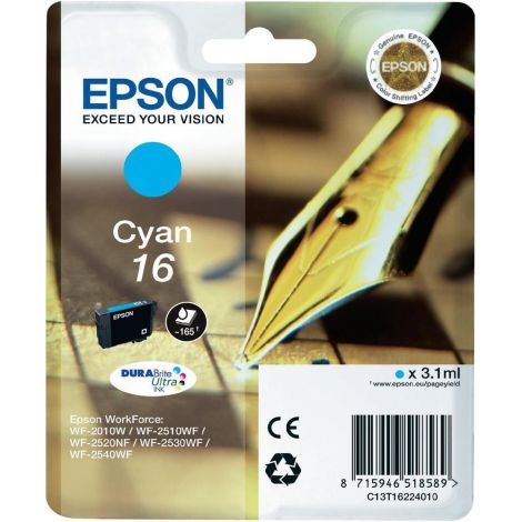 Cartridge Epson T1622 (16), C13T16224012, azúrová (cyan), originál