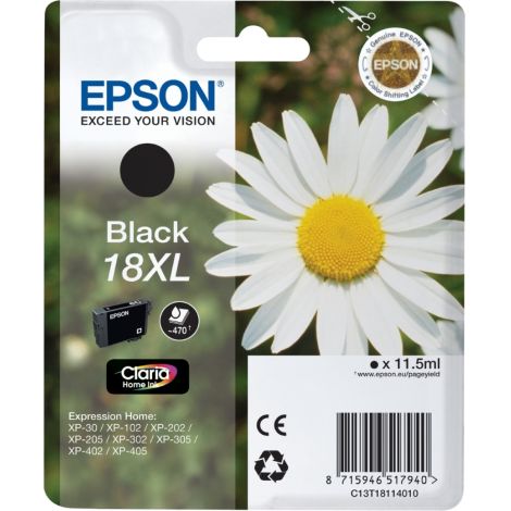 Cartridge Epson T1811 (18XL), C13T18114012, čierna (black), originál