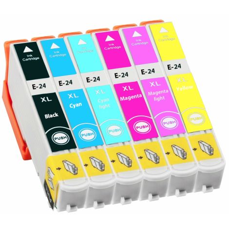 Cartridge Epson T2428 (24), C13T24284011, CMYK + LC + LM, 6-pack, multipack, alternatívny