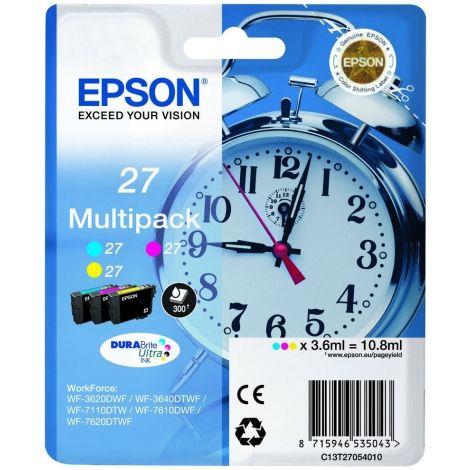 Cartridge Epson T2705 (27), C13T27054012, CMY, 3-pack, multipack, originál