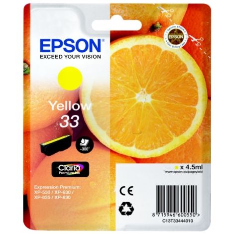 Cartridge Epson T3344 (33), C13T33444012, žltá (yellow), originál