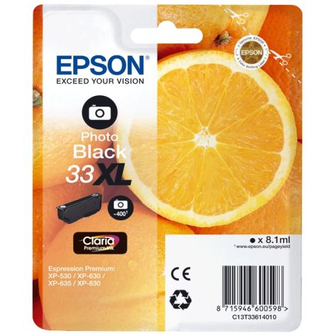 Cartridge Epson T3361 (33XL), C13T33614012, foto čierna (photo black), originál