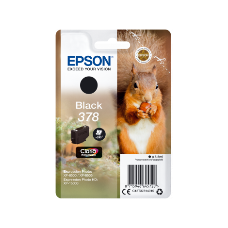 Cartridge Epson 378, T3781, C13T37814010, čierna (black), originál