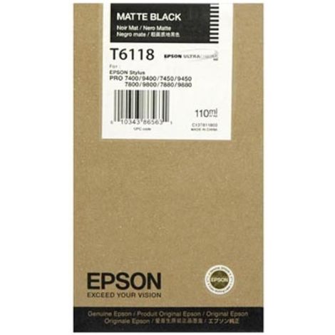 Cartridge Epson T6118, matná čierna (matte black), originál