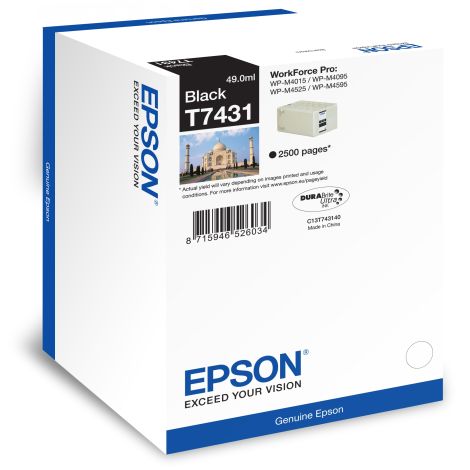 Cartridge Epson T7431, čierna (black), originál