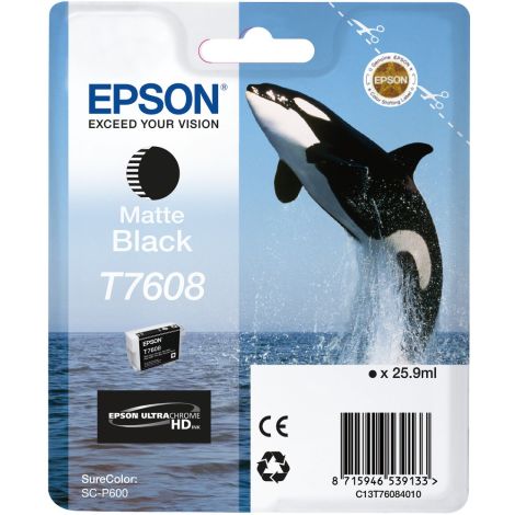 Cartridge Epson T7608, matná čierna (matte black), originál