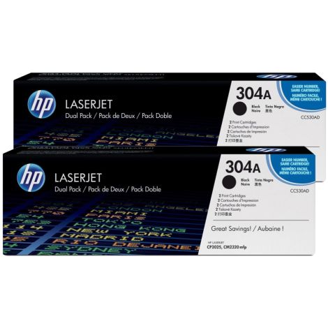 Toner HP CC530AD (304A), dvojbalenie, čierna (black), originál