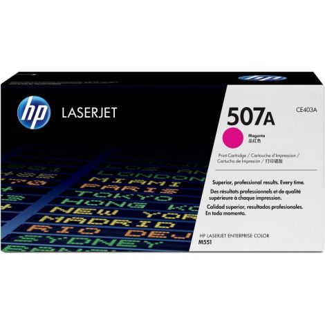 Toner HP CE403A (507A), purpurová (magenta), originál