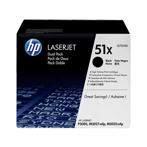 Toner HP Q7551XD (51X), dvojbalenie, čierna (black), originál