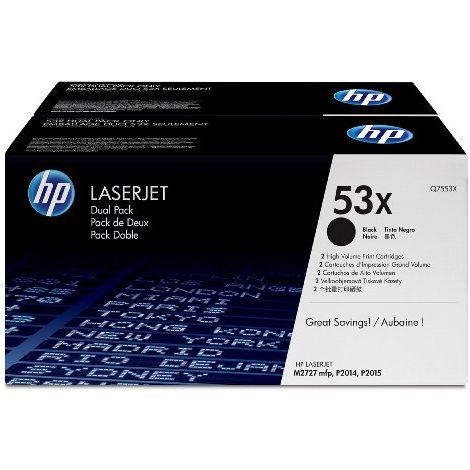 Toner HP Q7553XD (53X), dvojbalenie, čierna (black), originál