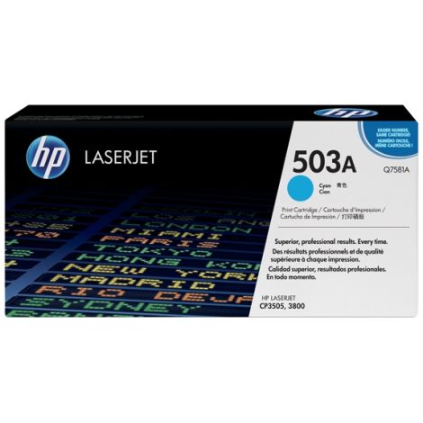 Toner HP Q7581A (503A), azúrová (cyan), originál