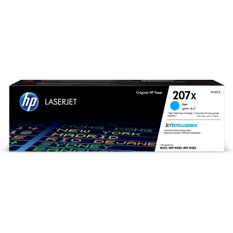 Toner HP W2211X (207X), azúrová (cyan), originál