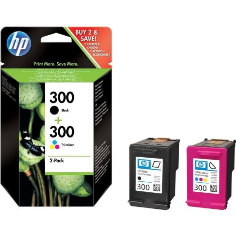 Cartridge HP 300 (CN637EE), čierna, farebná, dvojbalenie, multipack, originál