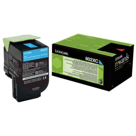 Toner Lexmark 802XC, 80C2XC0 (CX510), azúrová (cyan), originál