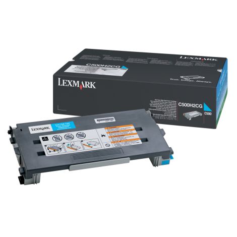 Toner Lexmark C500H2CG (C500, X500, X502), azúrová (cyan), originál