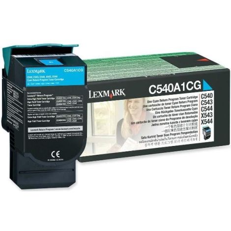 Toner Lexmark C540A1CG (C540, C543, C544, X543, X544), azúrová (cyan), originál