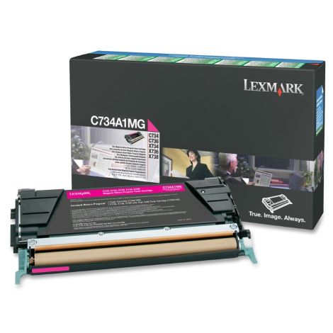 Toner Lexmark C734A1MG (C734, C736, X734, X736, X738), purpurová (magenta), originál