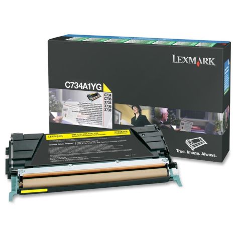 Toner Lexmark C734A1YG (C734, C736, X734, X736, X738), žltá (yellow), originál