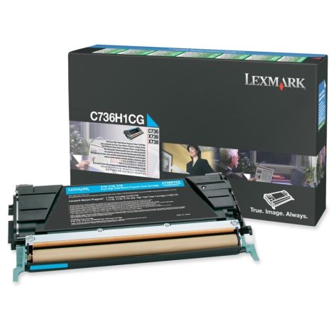 Toner Lexmark C736H1CG (C736, X736, X738), azúrová (cyan), originál