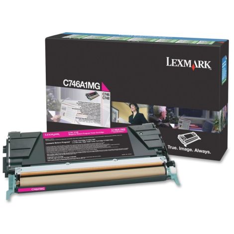 Toner Lexmark C746A1MG (C746, C748), purpurová (magenta), originál